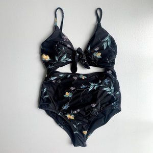 Lauren Conrad Floral Cutout One Piece Swimsuit